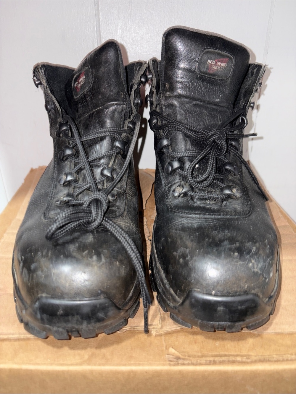 Red Wing Shoes Black Leather Work Boots size 10D